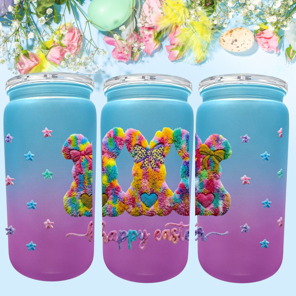 Ombre Trinkbecher Happy Easter Lila/Blau