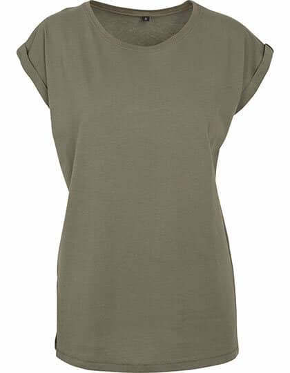 Ladies` Extended Shoulder Tee Dunkle Farben