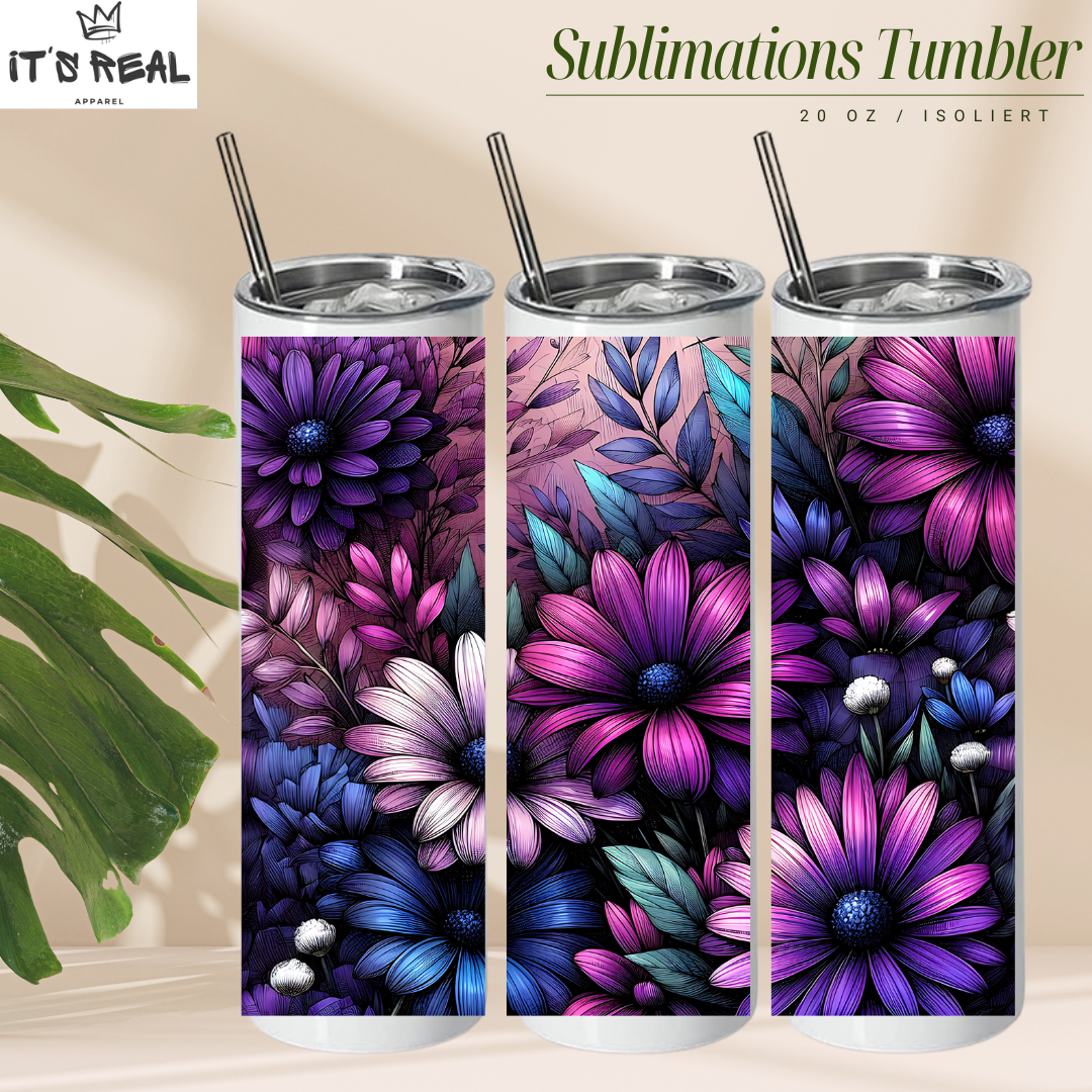 Skinny Tumbler 590ml Flower