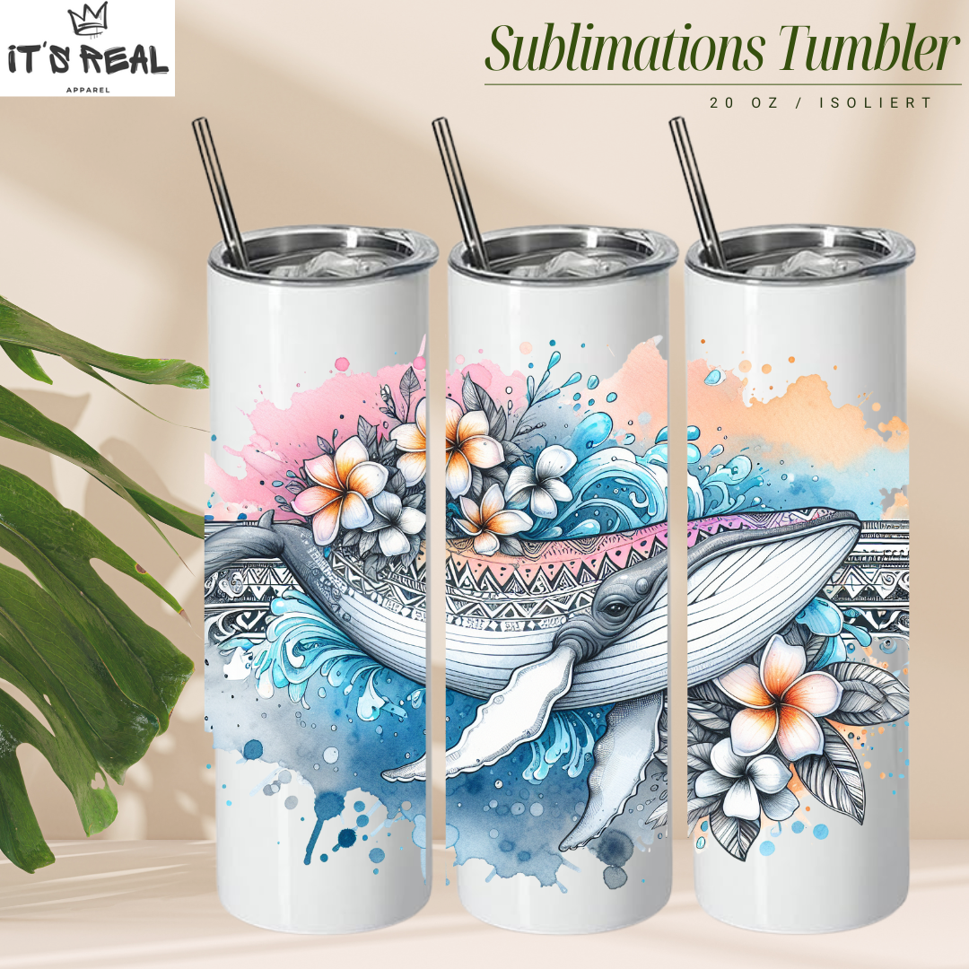 Skinny Tumbler 600ml Bluewhale 01