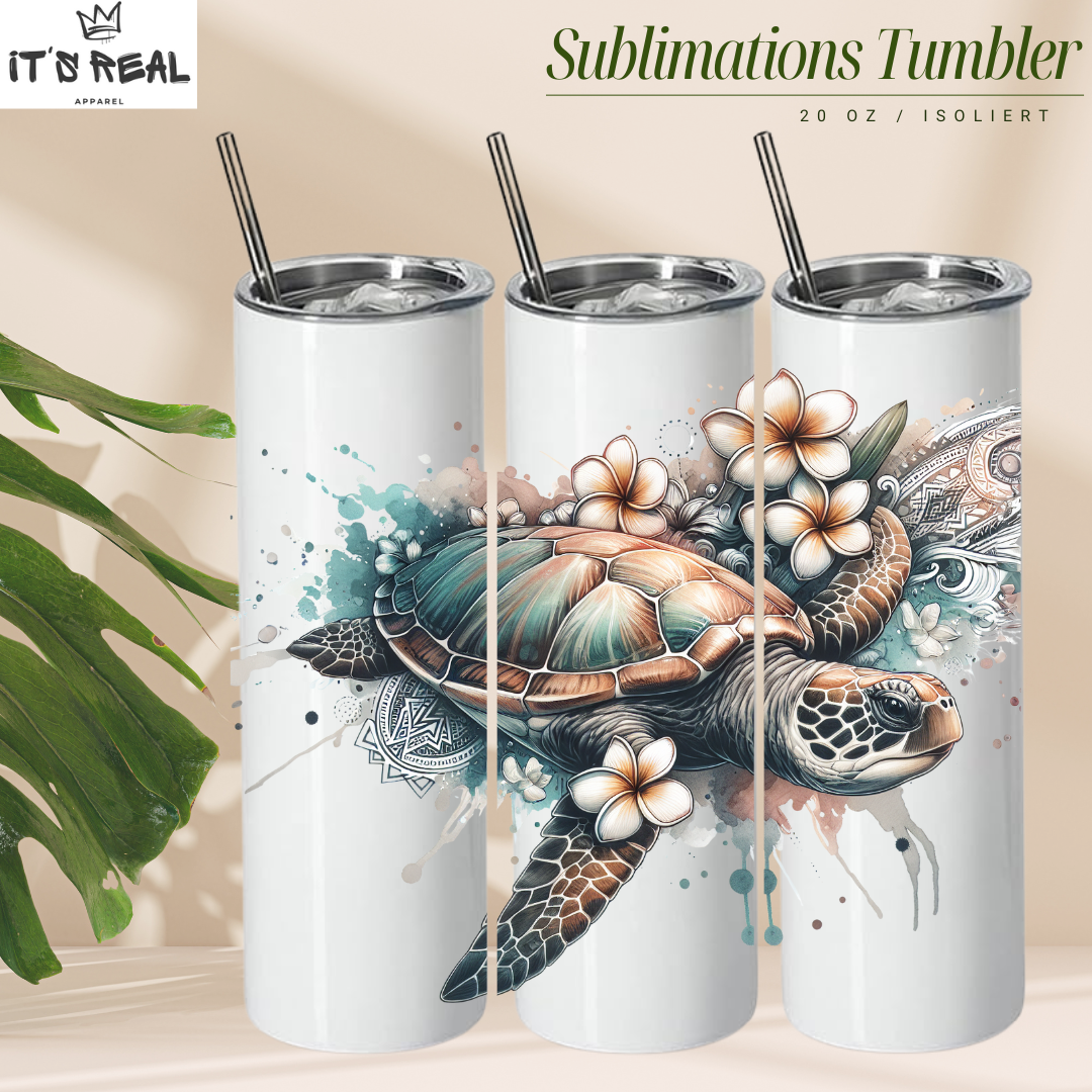 Skinny Tumbler 600ml Sea Turtle