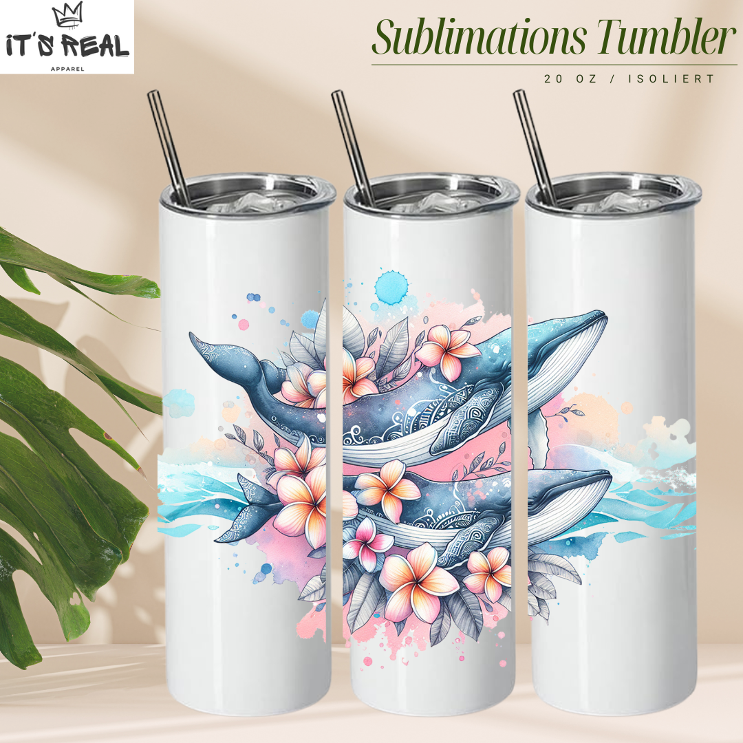 Skinny Tumbler 600ml Bluewhale 02