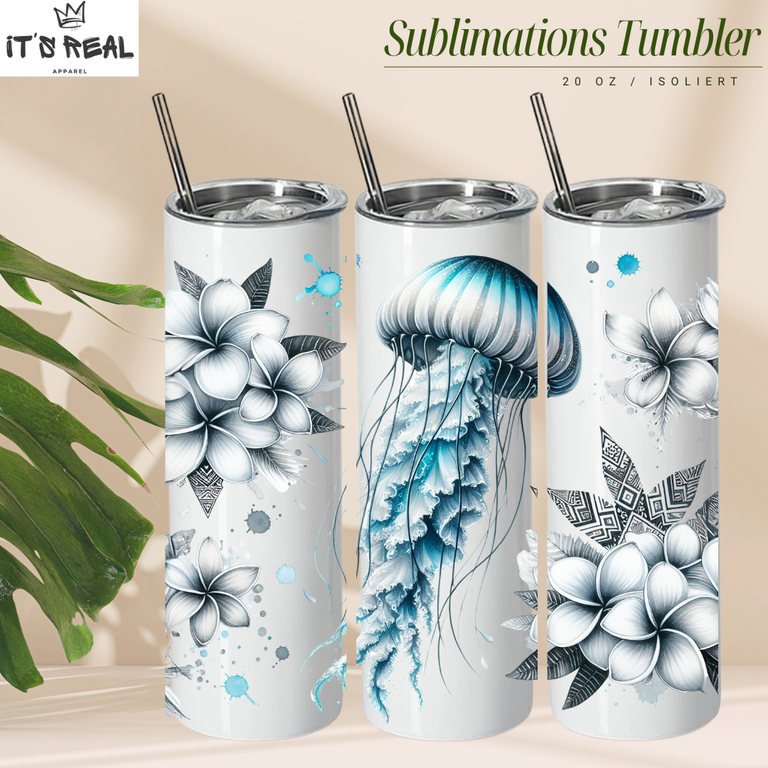 Skinny Tumbler 600ml Jellyfish 02