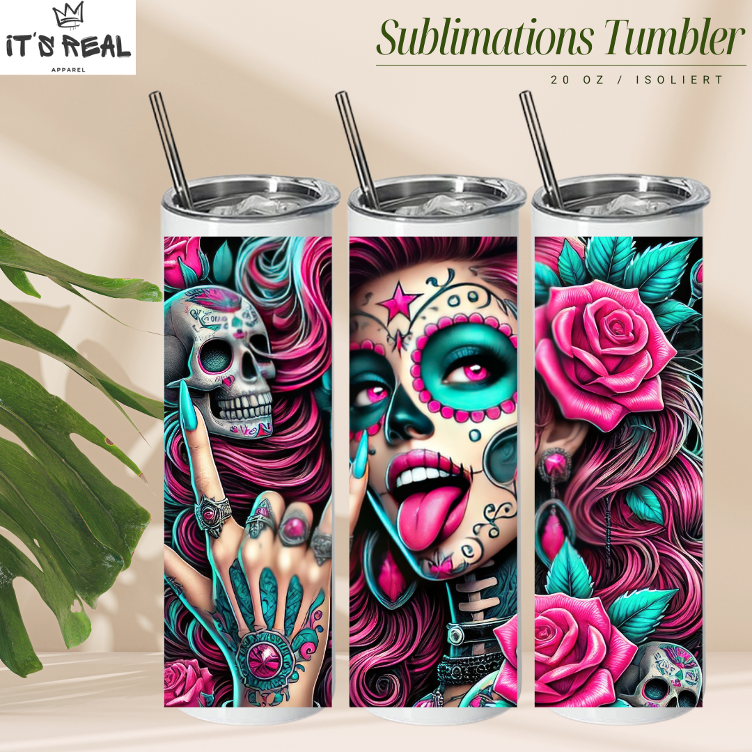 Skinny Tumbler 600ml La Catrina