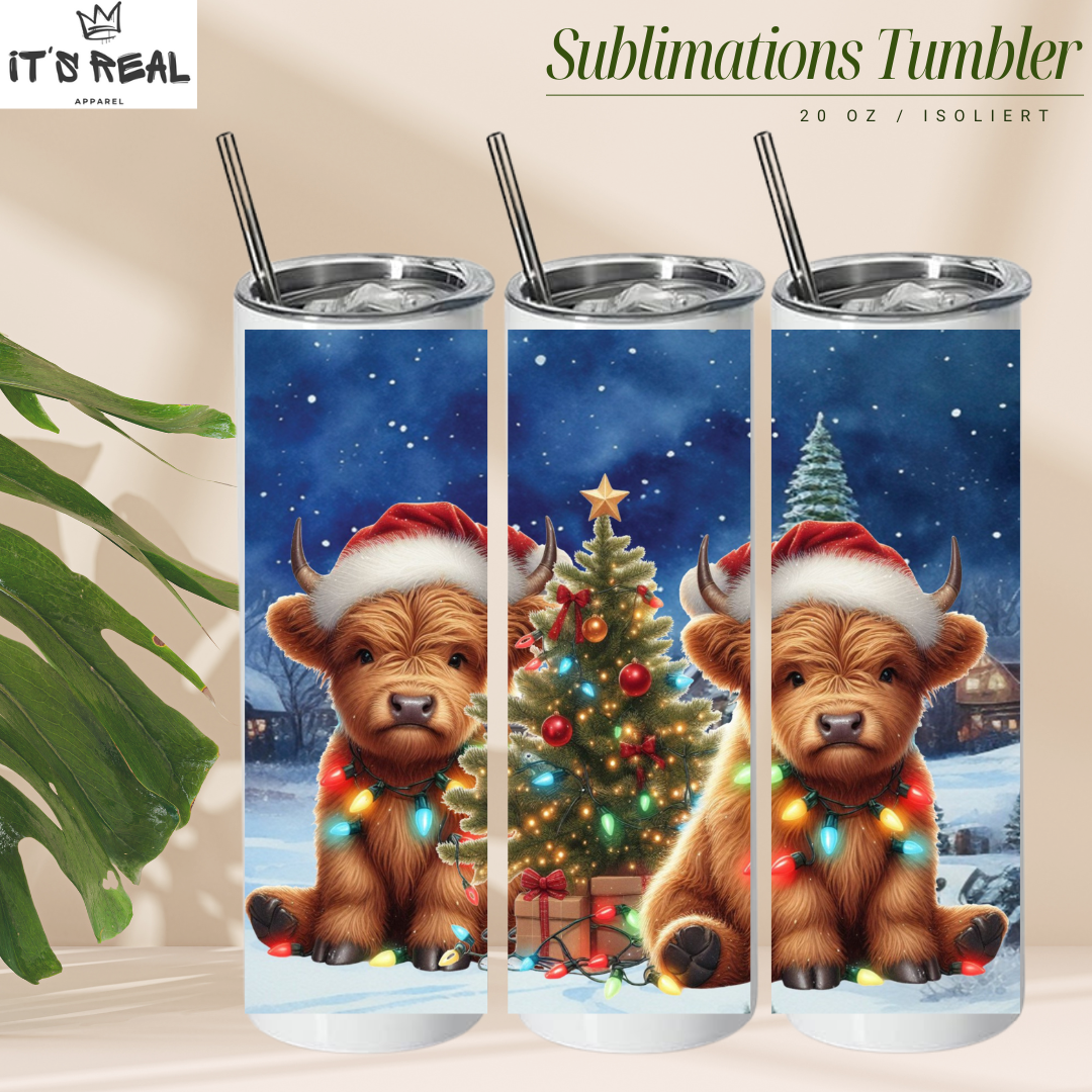 Skinny Tumbler 600ml - Highlandcow