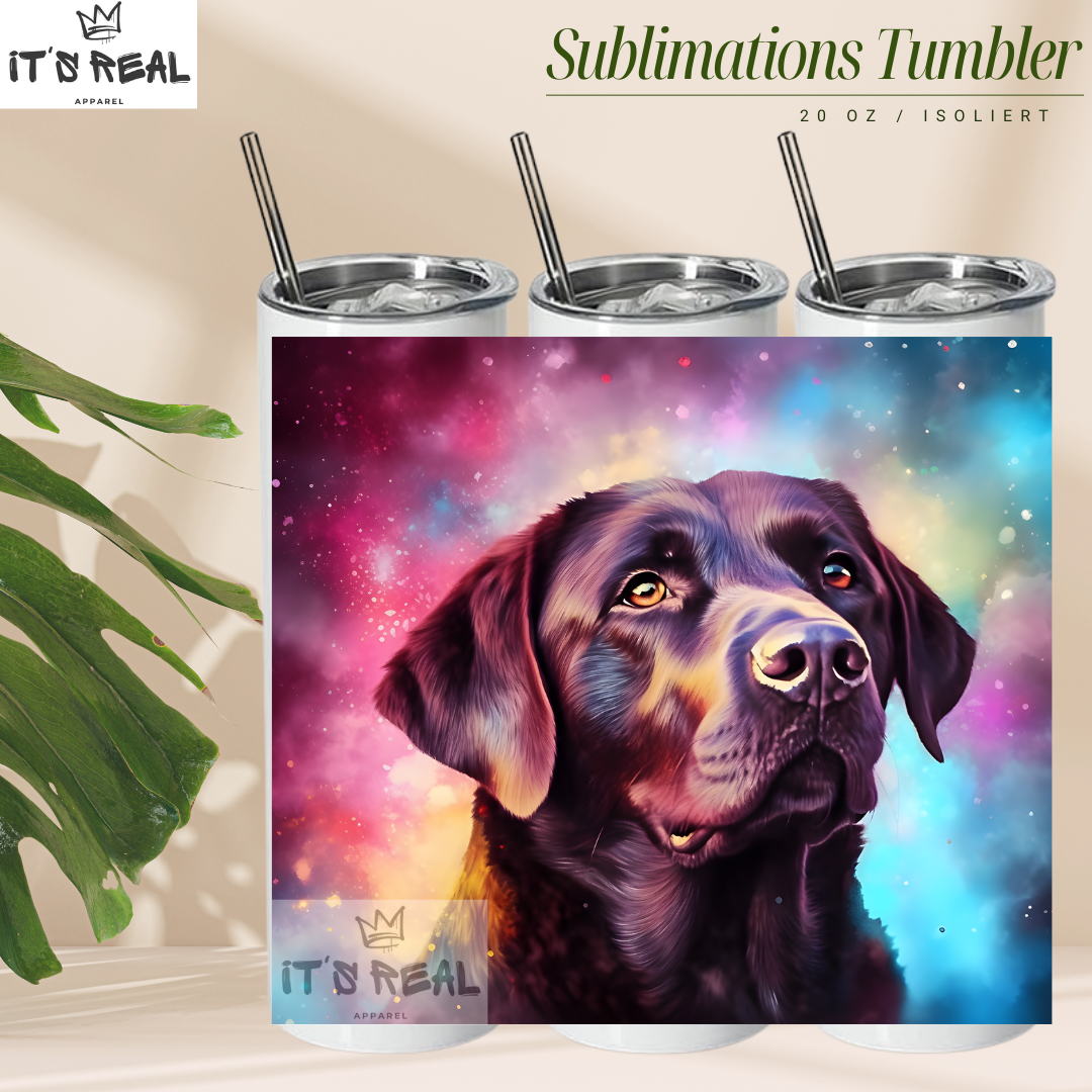 Skinny Tumbler 600ml - Galaxy Labrador