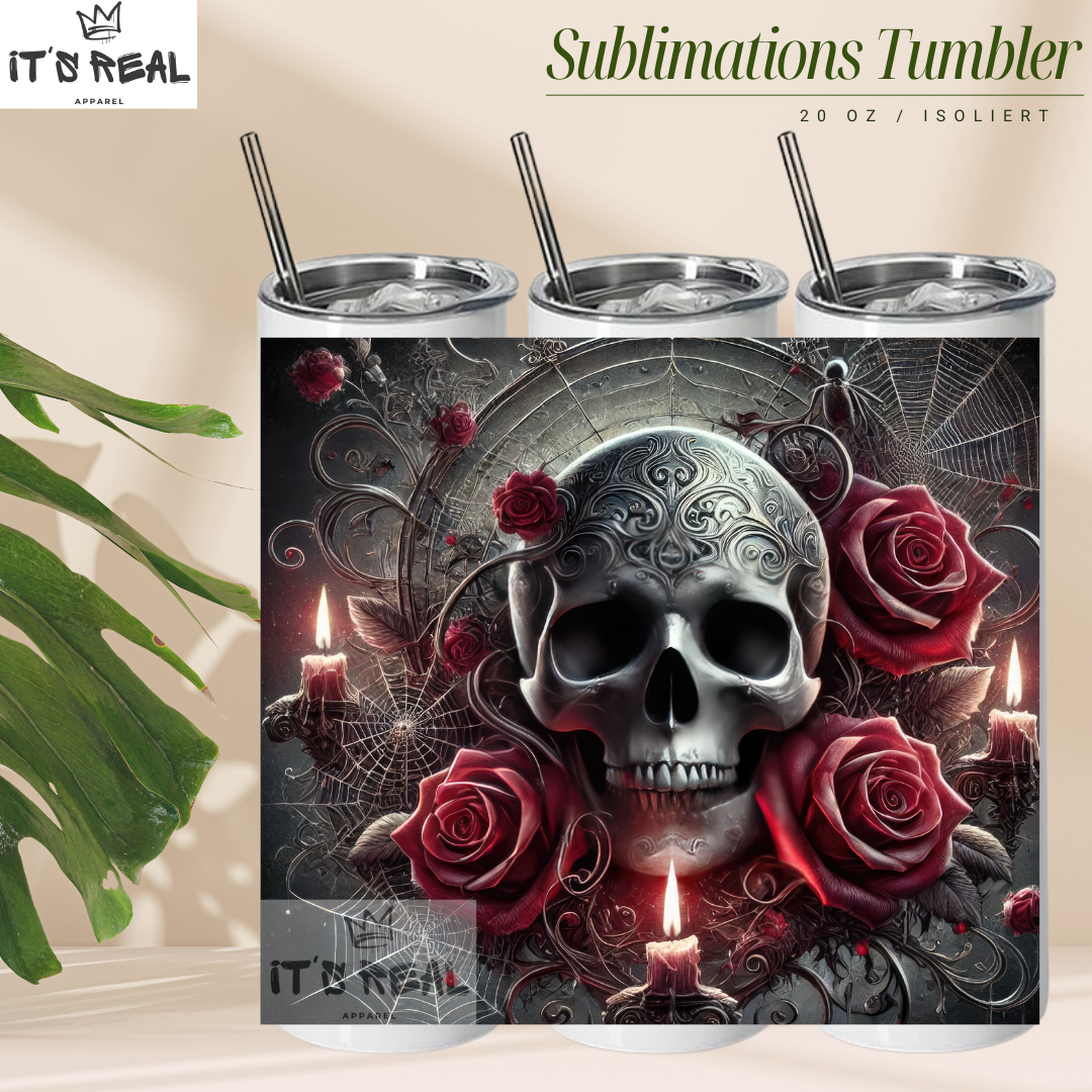 Skinny Tumbler 600ml - Dark Skull