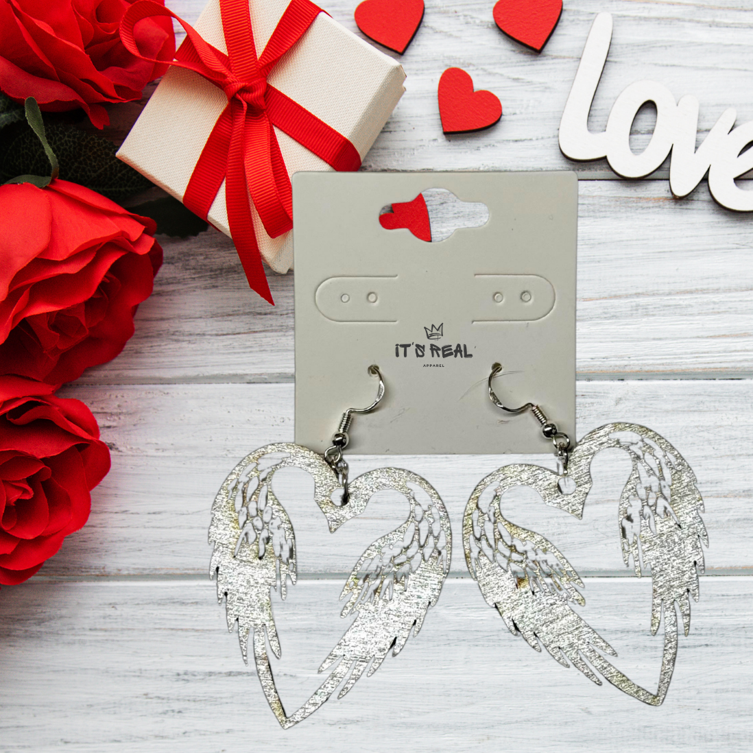 Ohrring Set - Silver Metallic Angel Wings