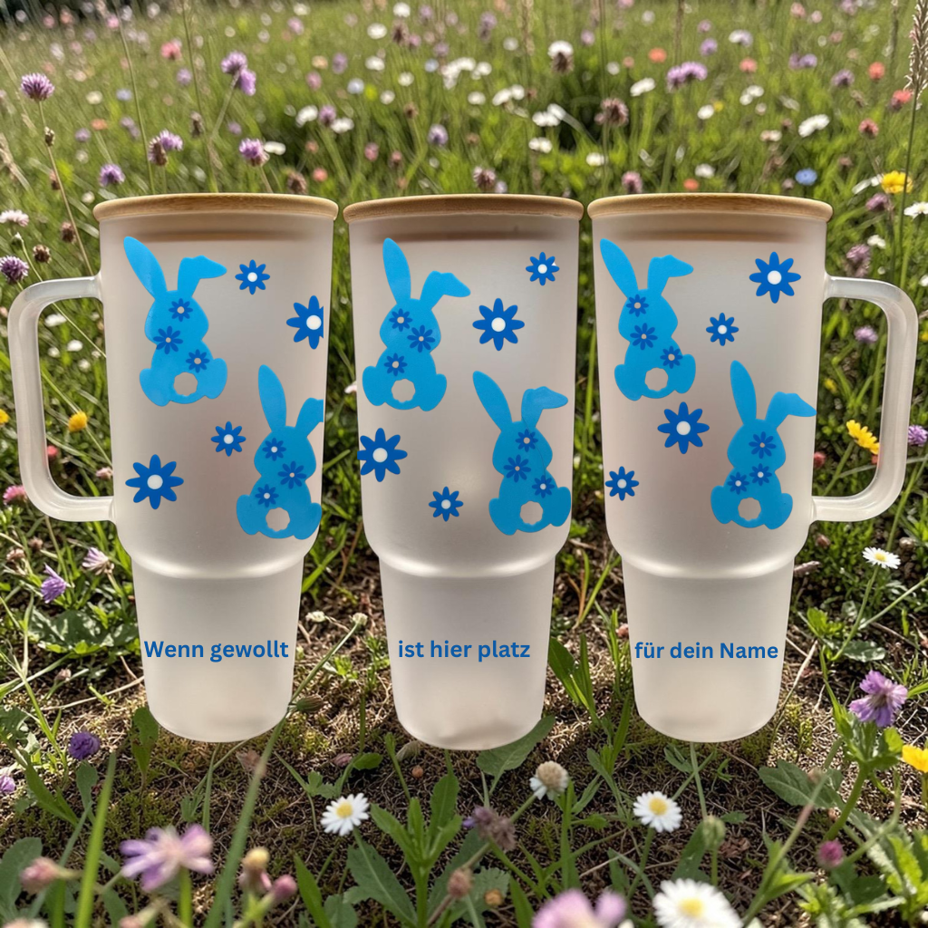 900ml XXL Glas Tumbler + Personalisierung + Gelaserter Deckel