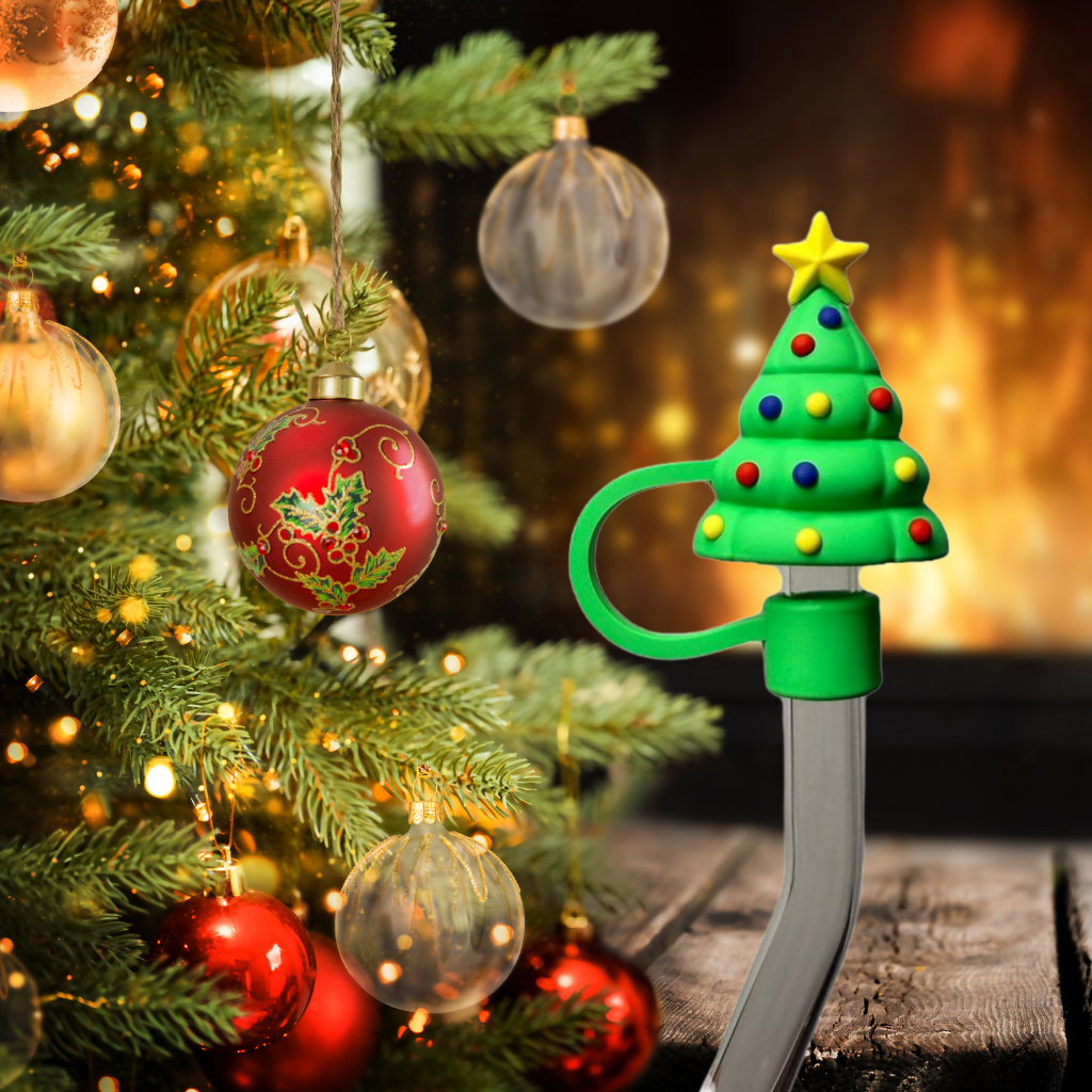 Strohhalm Topper - shining Christmas Tree