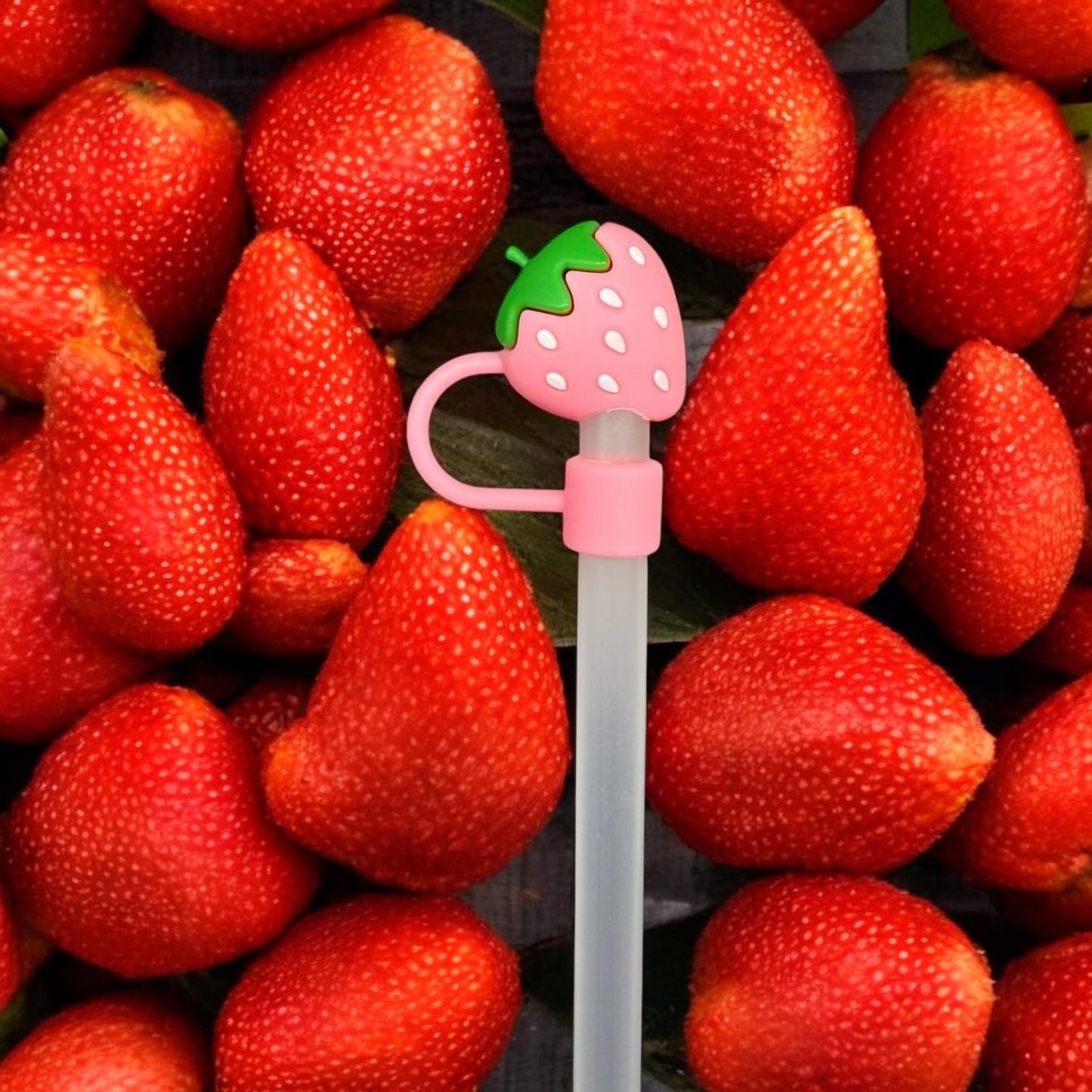 Strohhalm Topper - Erdbeere