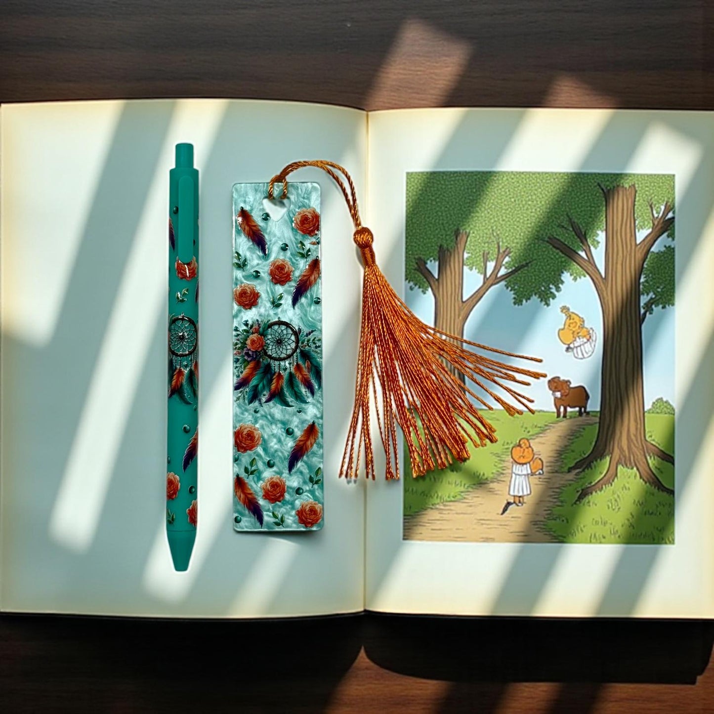 Lesezeichen Set Orange feather