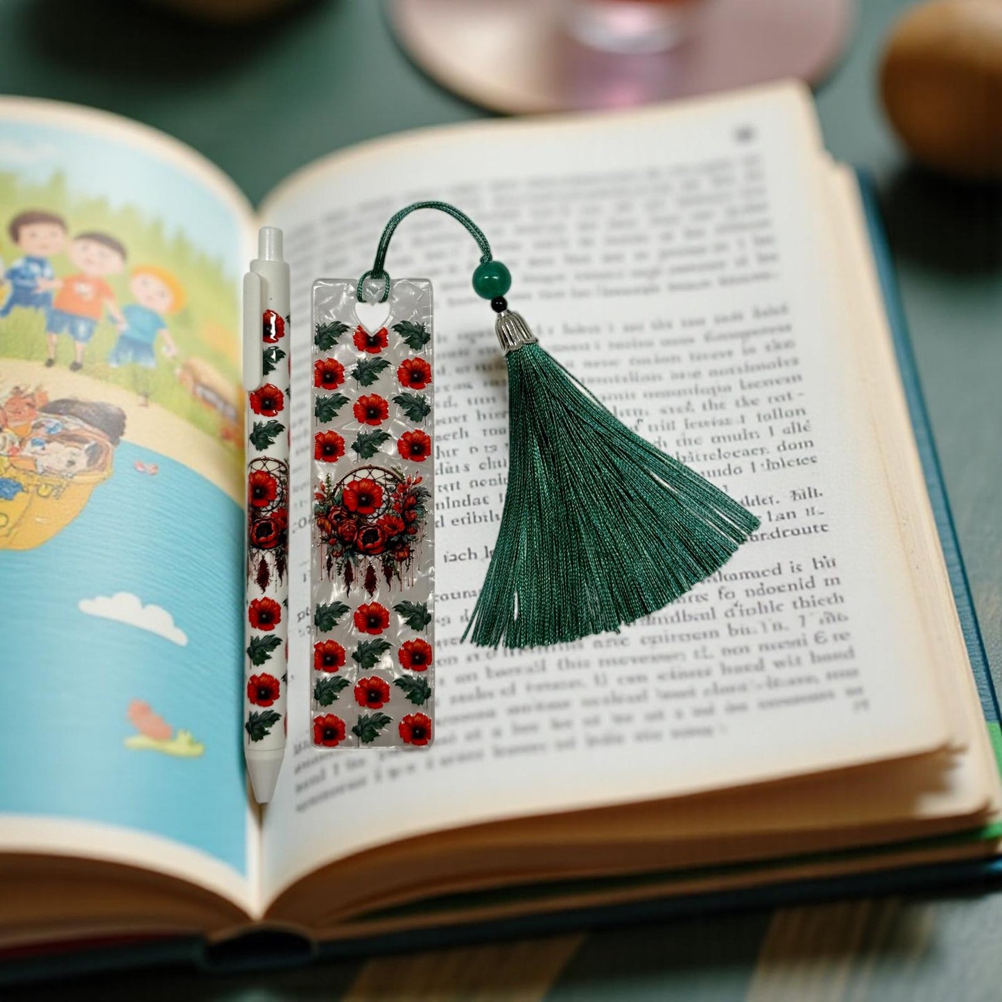 Lesezeichen Set Poppy Flower White