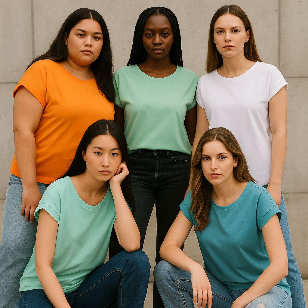 Ladies` Extended Shoulder Tee Helletöne