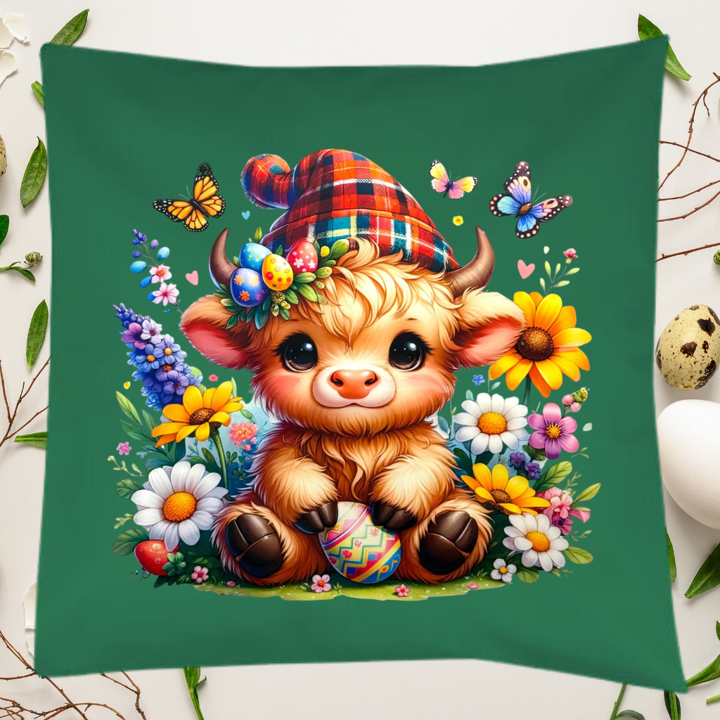 Osterkissen -  Highland Cow Emerald