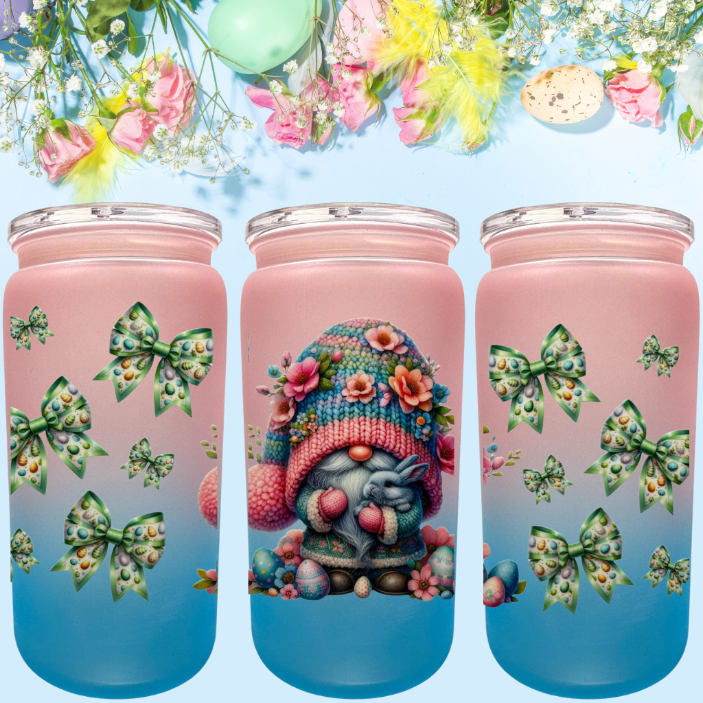 Ombre Trinkbecher Gnome Rosa/Blau