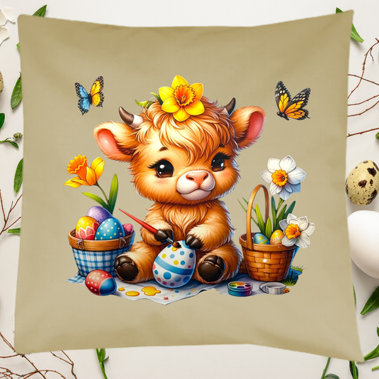 Osterkissen -  Highland Cow Sand