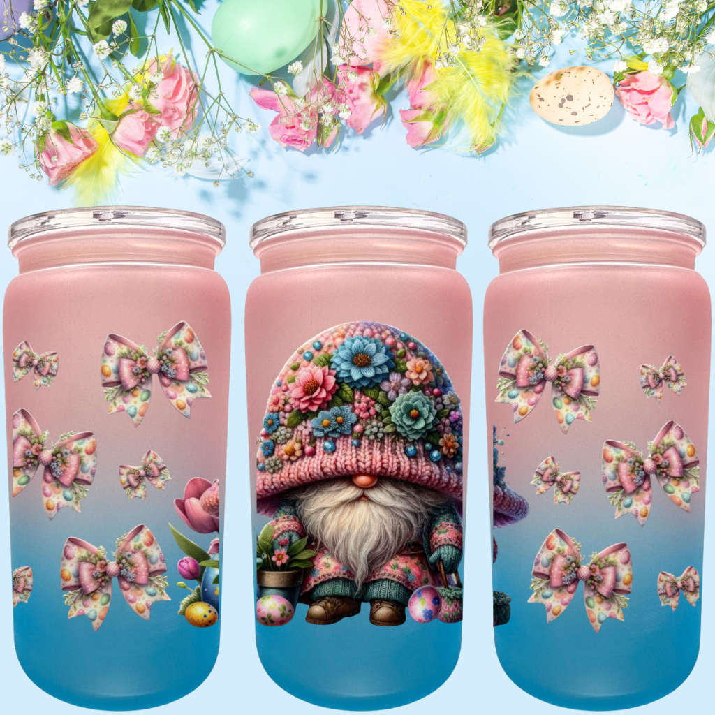 Ombre Trinkbecher Gnome Rosa/Blau
