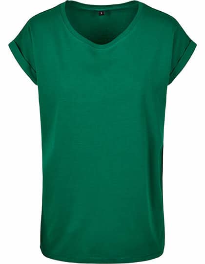 Ladies` Extended Shoulder Tee Dunkle Farben