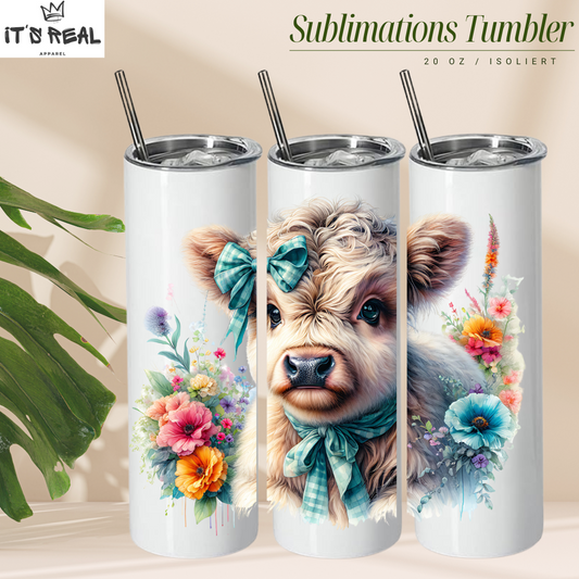 Skinny Tumbler 590ml Sweet Highlandcow