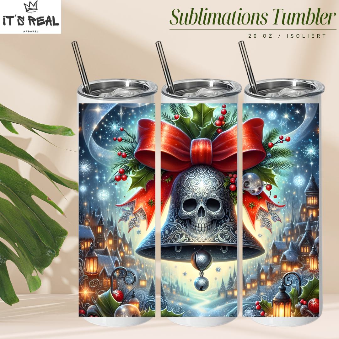 Skinny Tumbler 600ml - Skull Bell