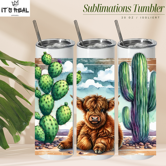 Skinny Tumbler 590ml Cactus Highlandcow