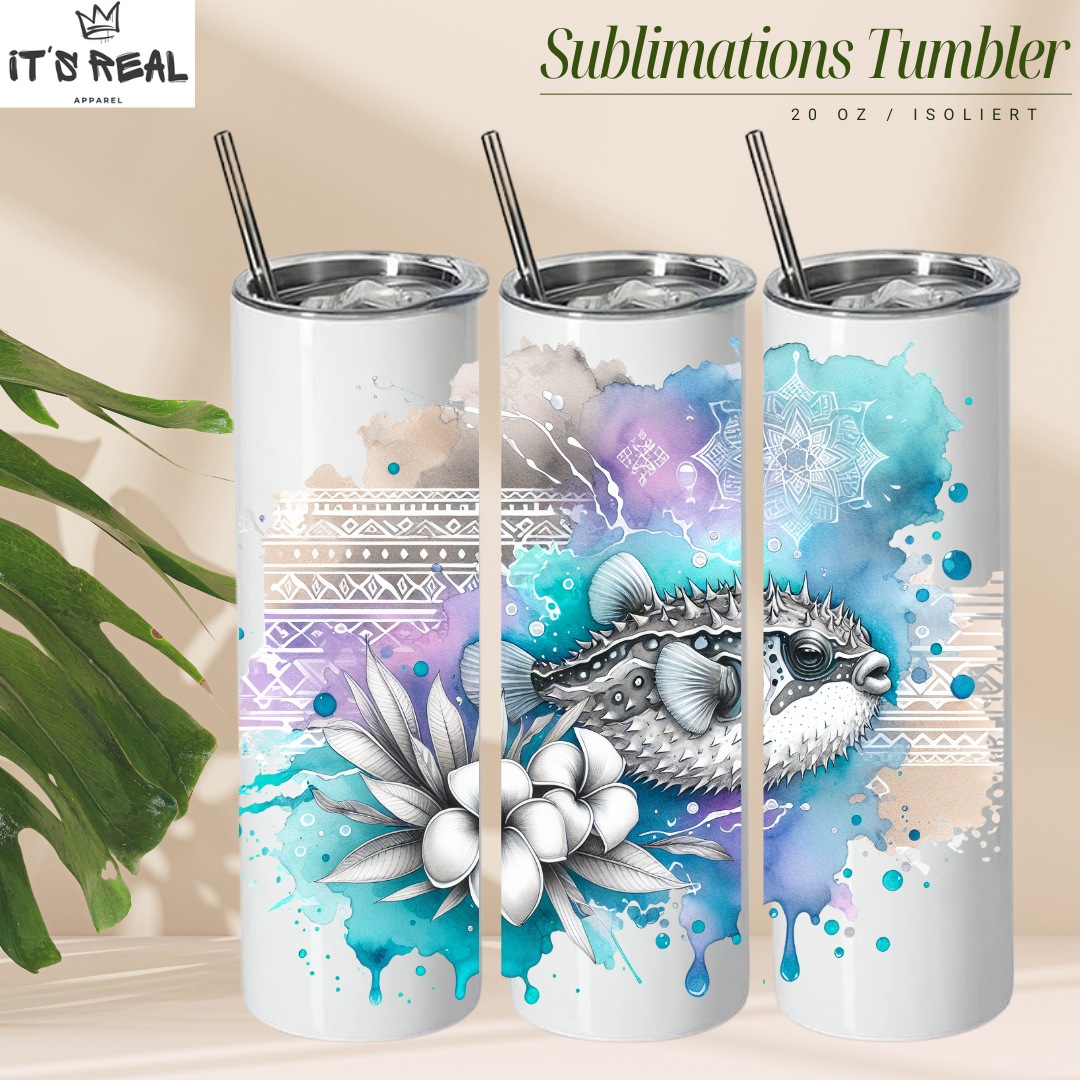 Skinny Tumbler 600ml Pufferfish 02