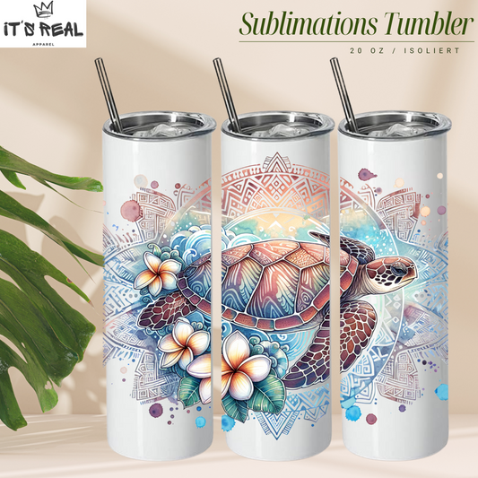 Skinny Tumbler 600ml Sea Turtle 02
