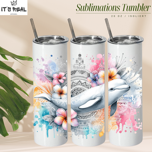 Skinny Tumbler 600ml Dolphin 02