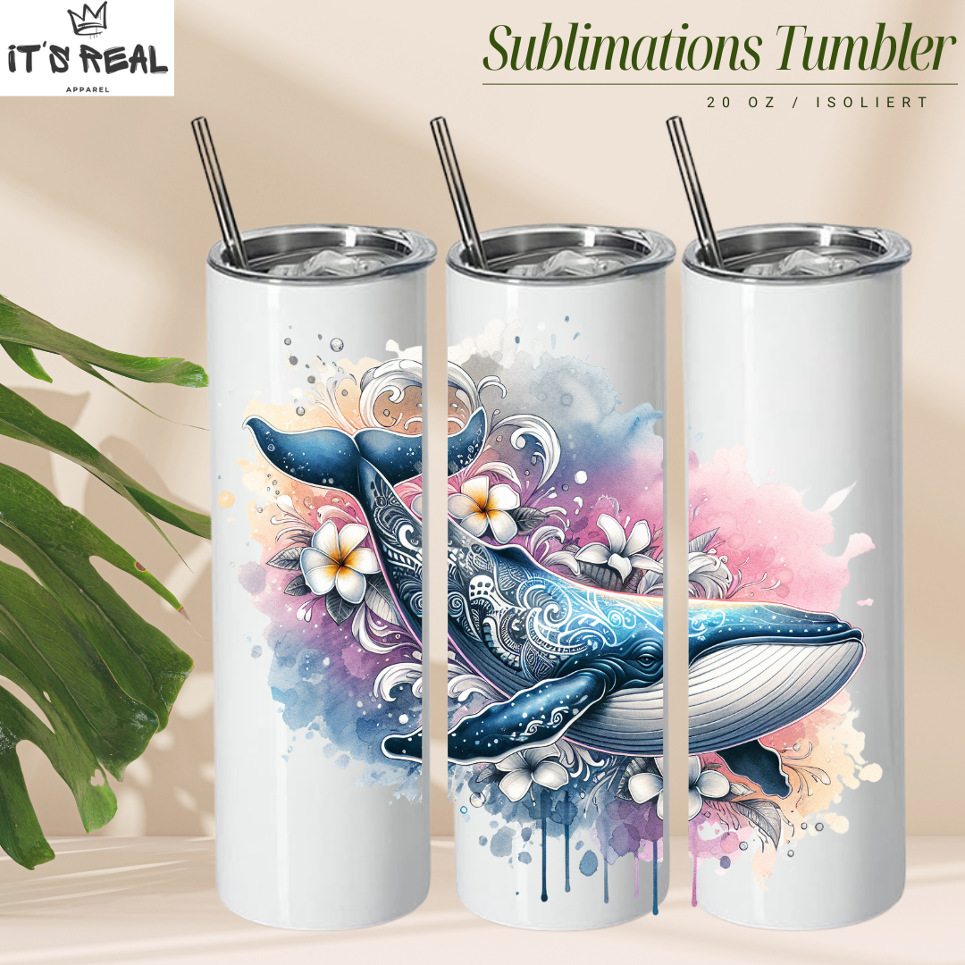 Skinny Tumbler 600ml  Bluewhale 03