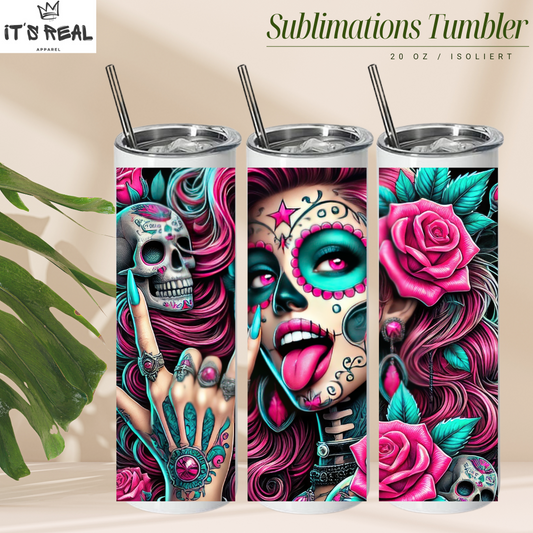 Skinny Tumbler 600ml La Catrina
