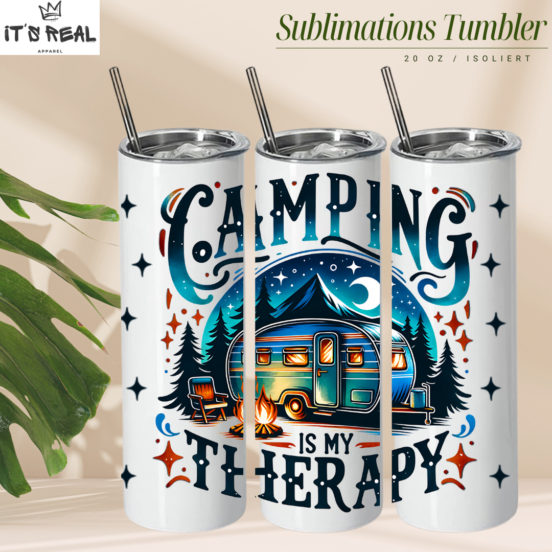 Skinny Tumbler 600ml Camping Therapy