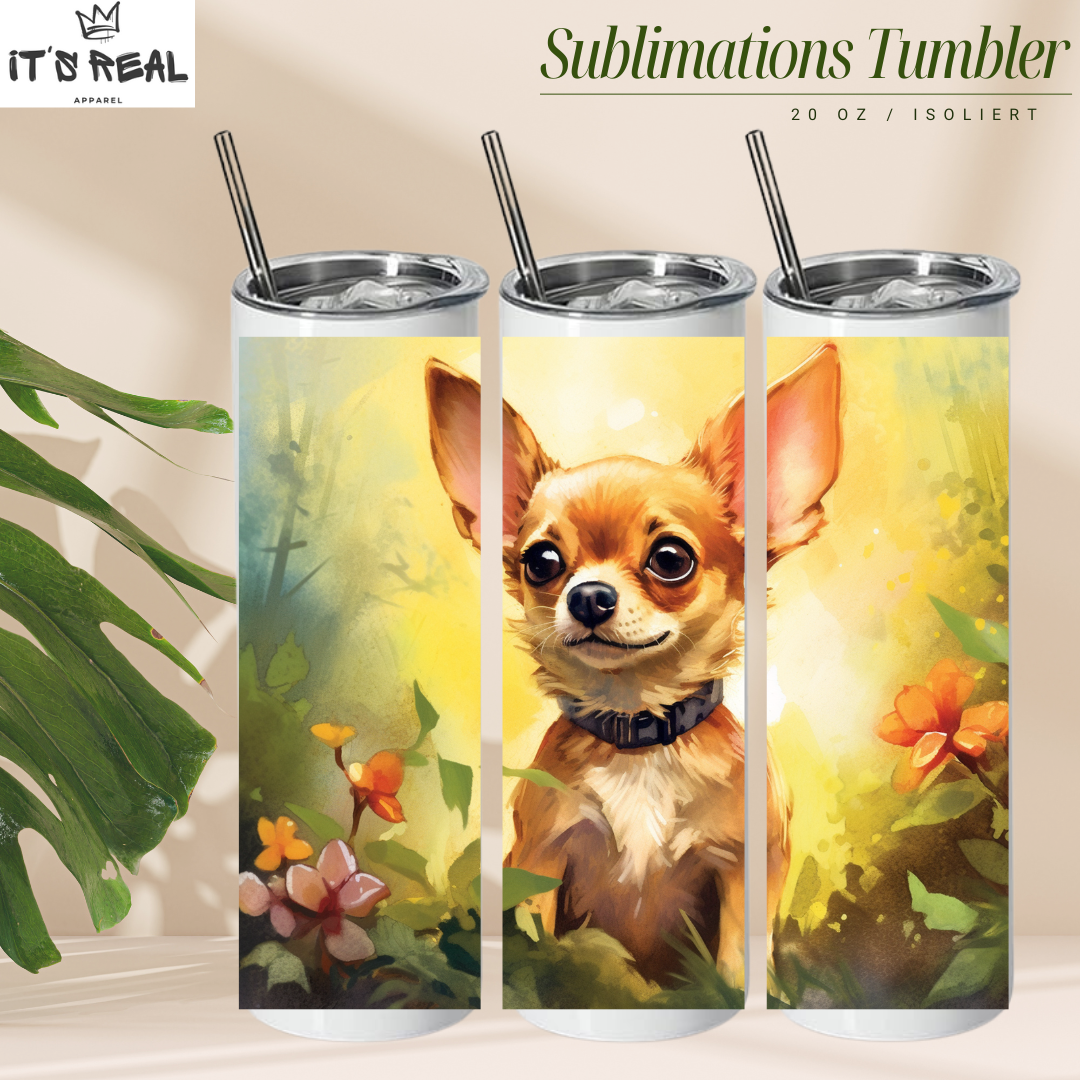 Skinny Tumbler 600ml Chihuahua
