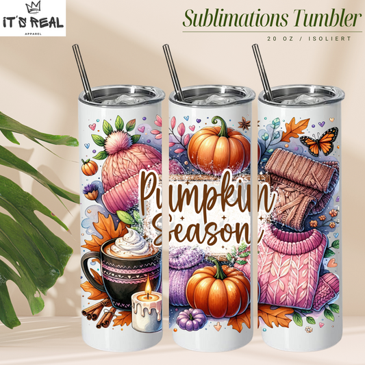 Skinny Tumbler 600ml Cozy Pumpkin