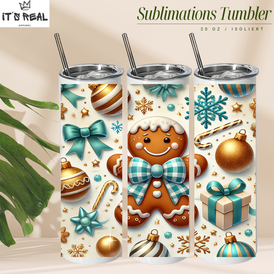 Skinny Tumbler 600ml -  Gingerbread