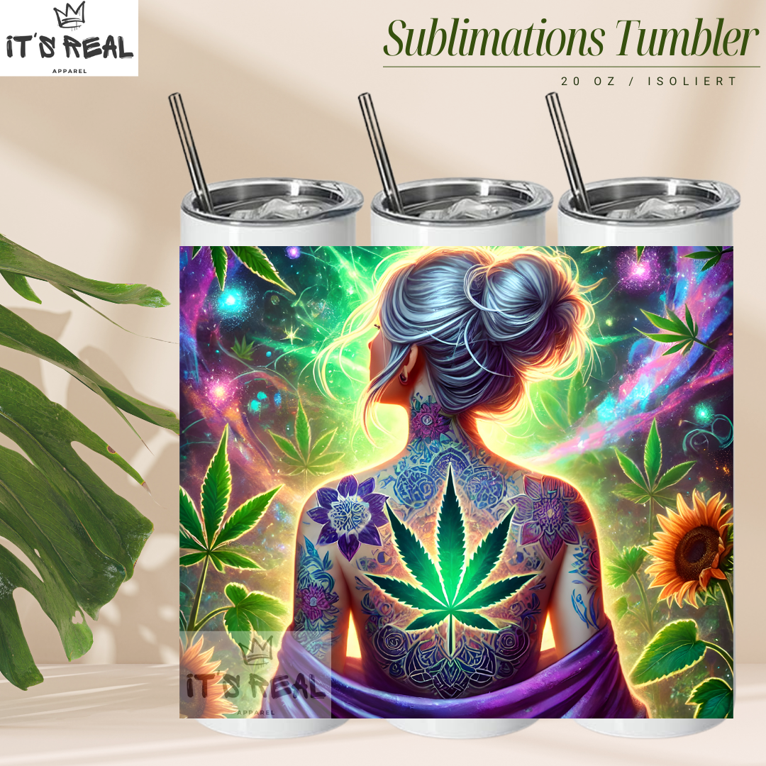 Skinny Tumbler 600ml - Weed Girl