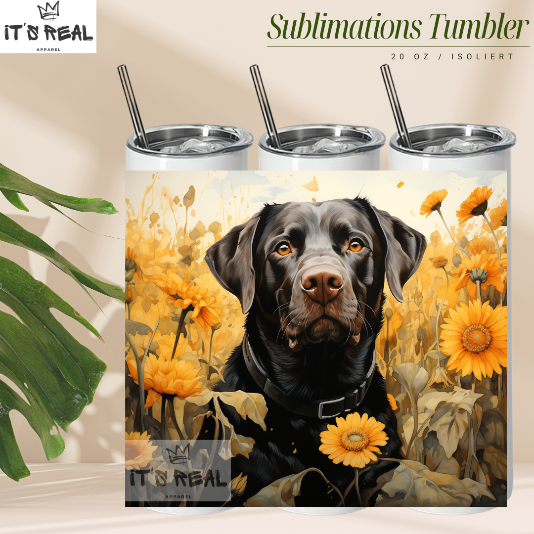Skinny Tumbler 600ml - Labrador Sunflower