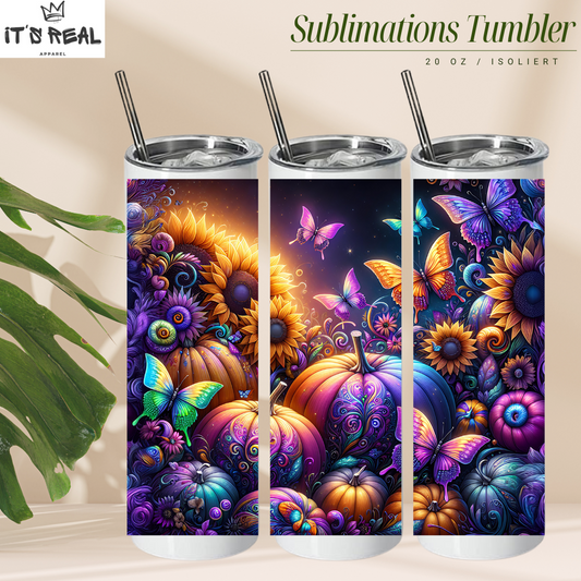 Skinny Tumbler 590ml Neon Pumpkin