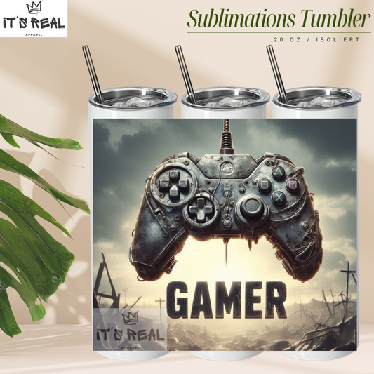 Skinny Tumbler 600ml - Stone Gamer