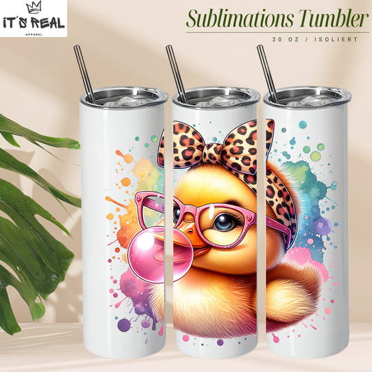 Skinny Tumbler 590ml Bubblegrum Duck