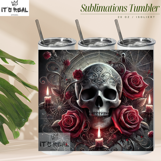 Skinny Tumbler 600ml - Dark Skull