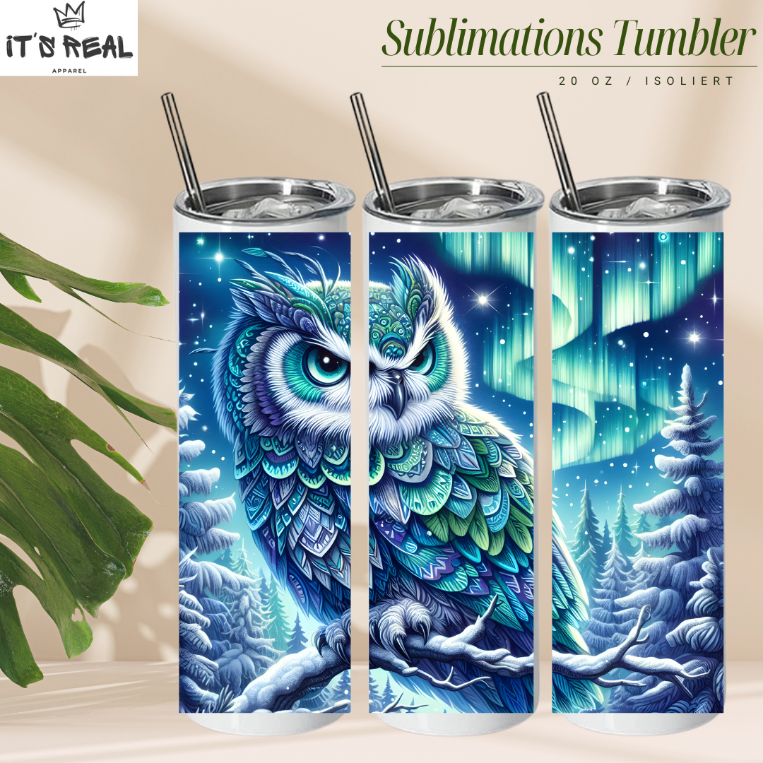 Skinny Tumbler 600ml - Polar Owl