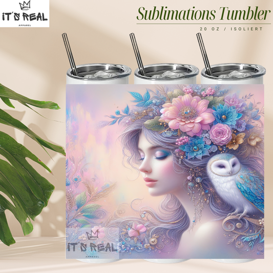 Skinny Tumbler 600ml -Pastell Owl 1