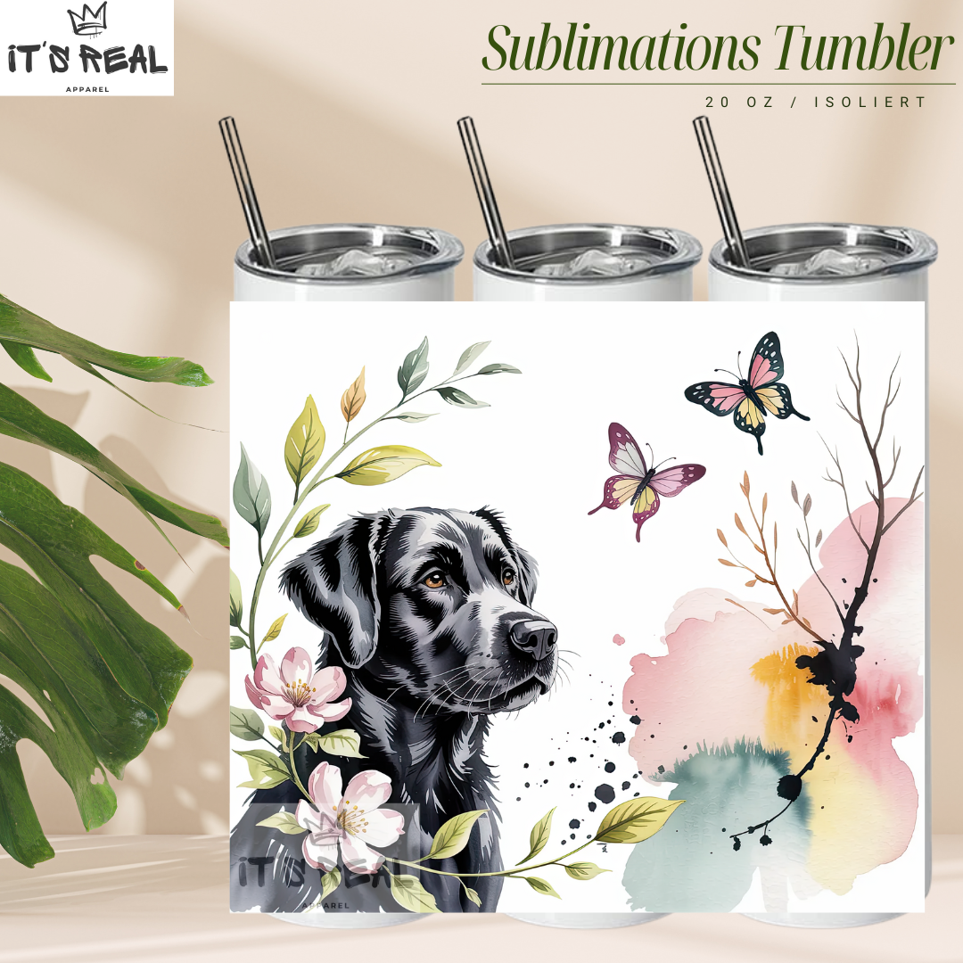 Skinny Tumbler 600ml - Black Labrador