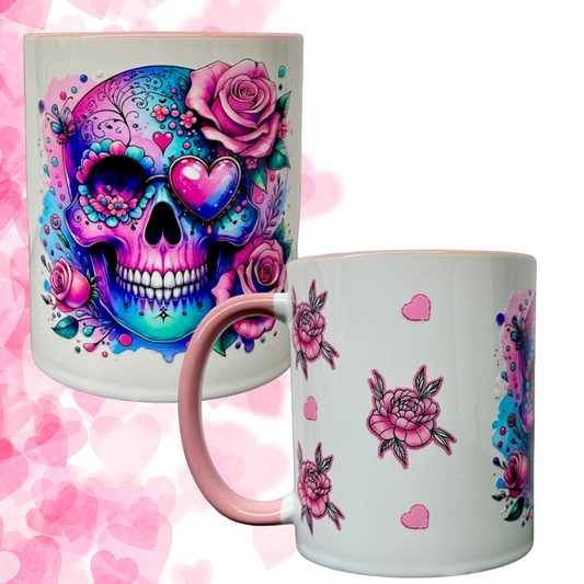 Rosa Skull Rosen Tasse