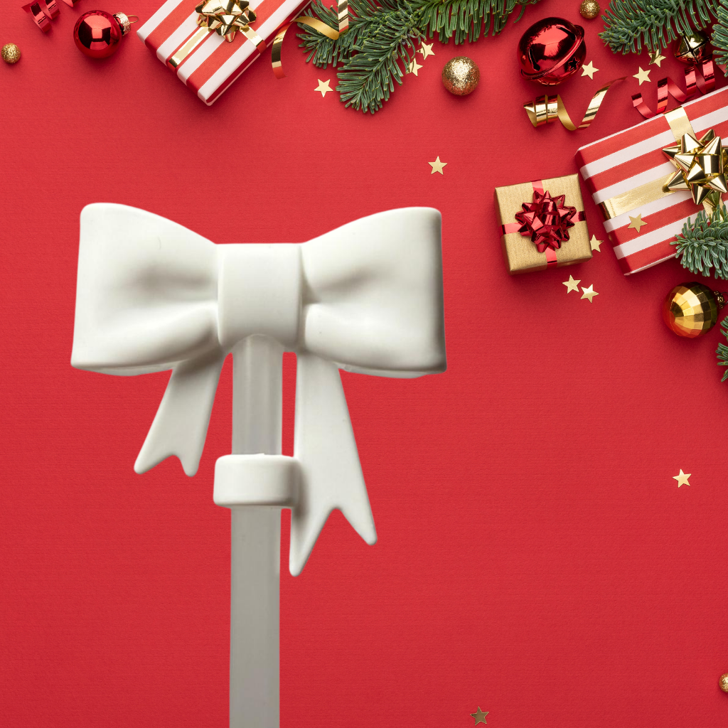 Strohhalm Topper - XXL BOW WHITE