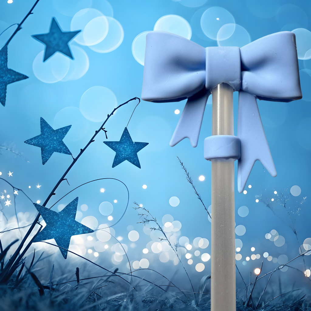 Strohhalm Topper - XXL BOW BLUE