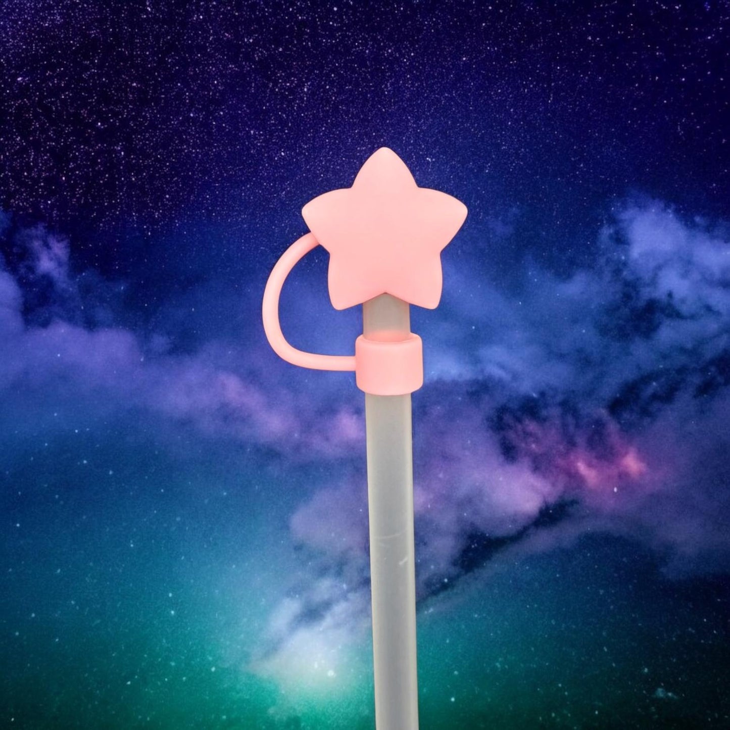 Strohhalm Topper - Stern Rosa