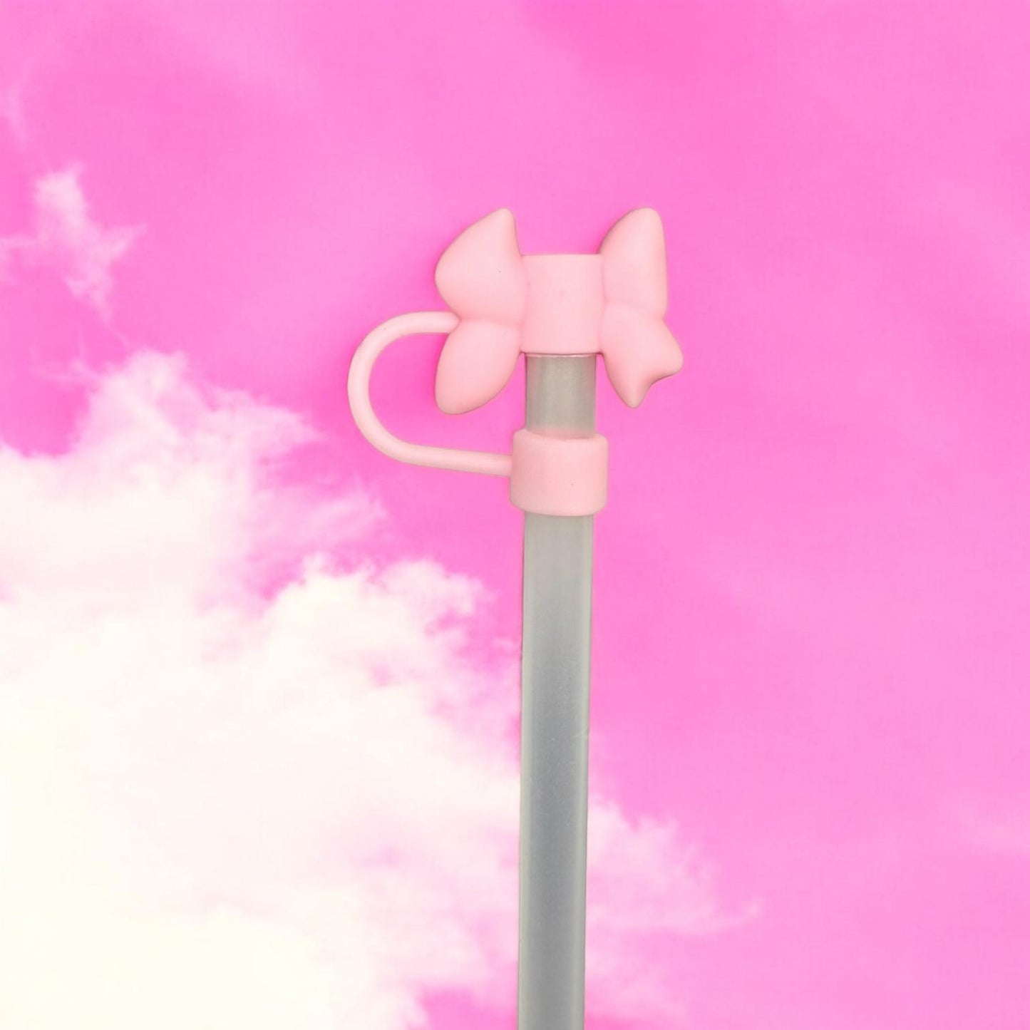 Strohhalm Topper - Schleife Rosa