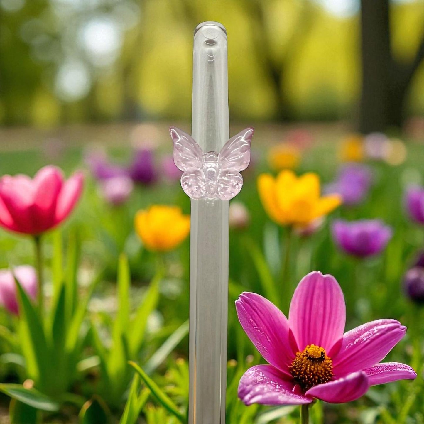 Strohhalm Butterfly Rosa